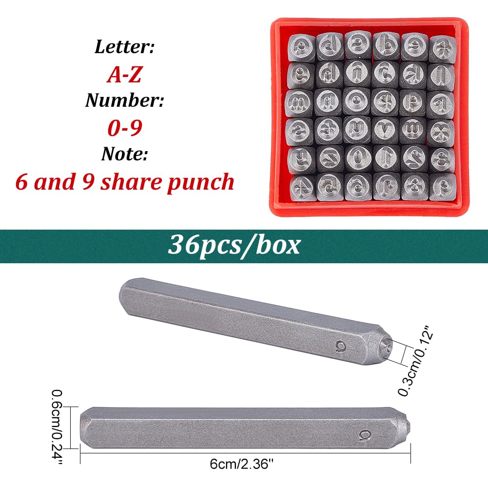 Amazon.co.jp: PandaHall 36個 打刻印 レター 数字 メタルスタンプ